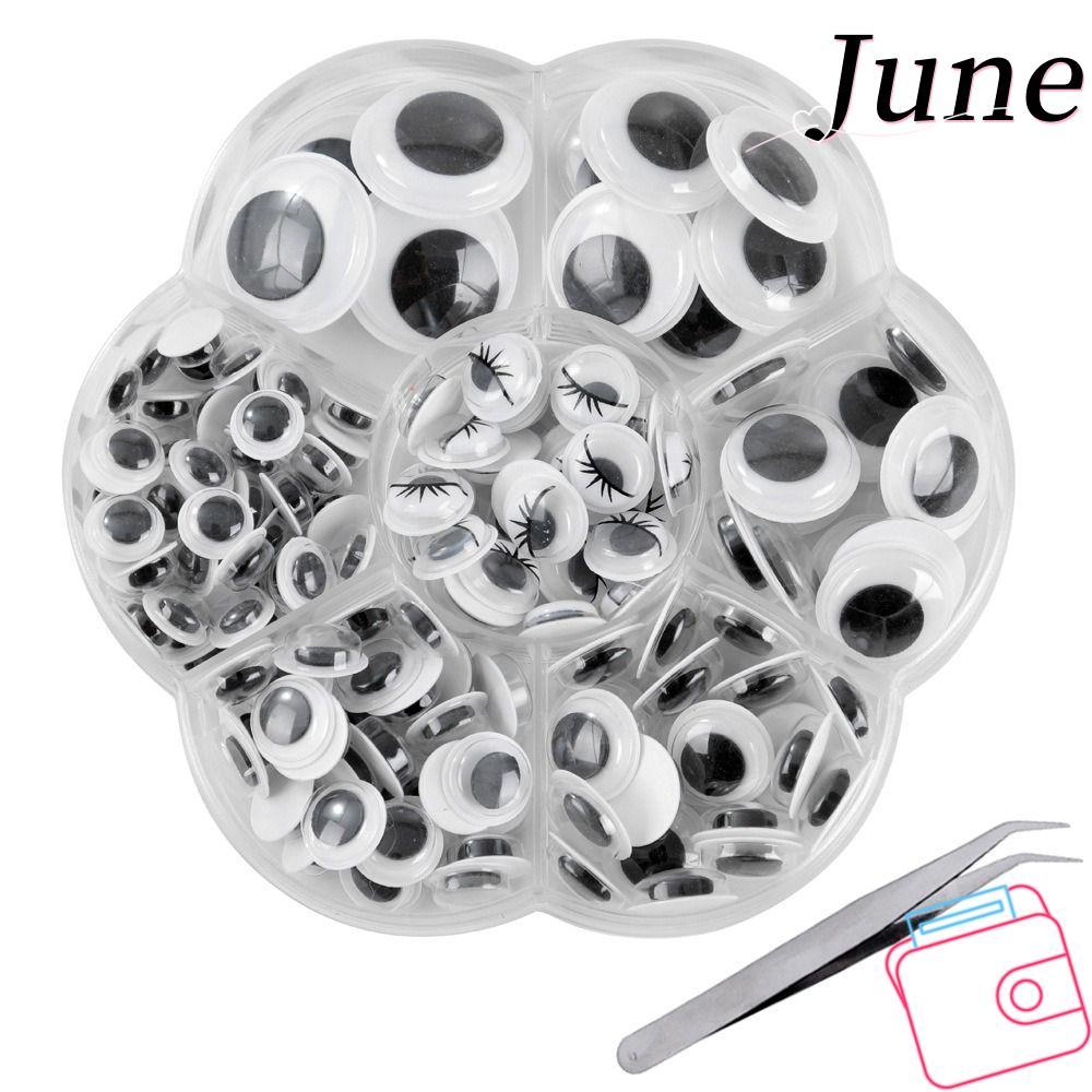 JUNEGOODS 210 ชิ้น Self-Adhesive Wiggly Eyes สำหรับ DIY สร้างสรรค์และของเล่นอนุบาล ใช้งานง่ายในการทำ