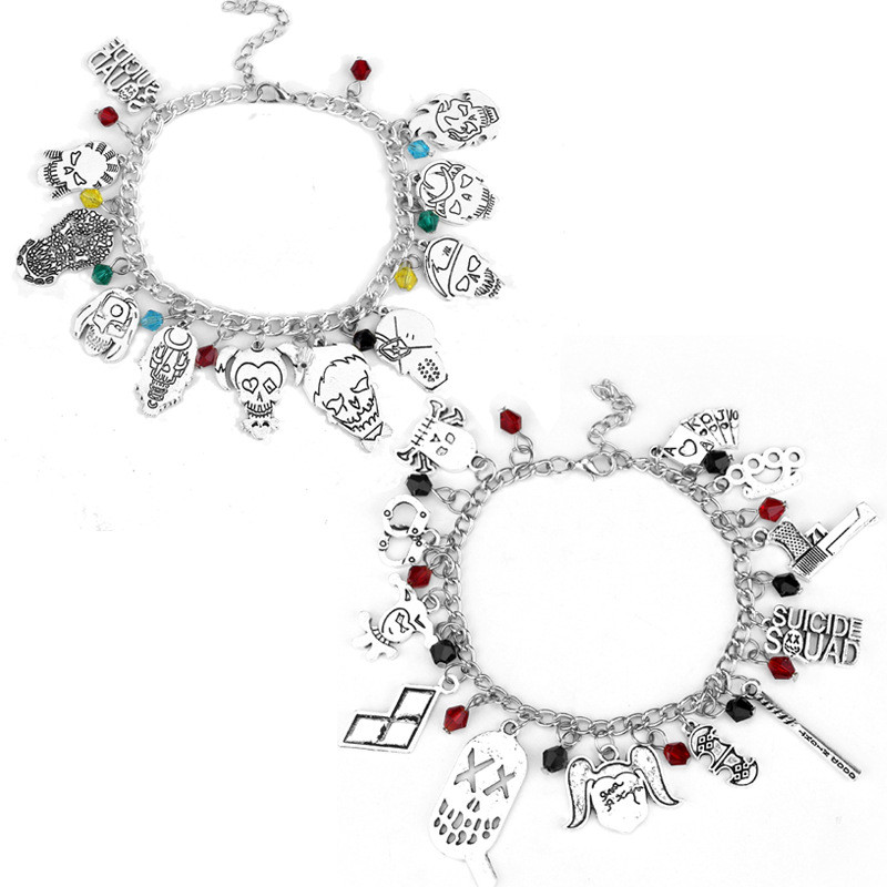 Spot Goods#Suicide Squad Suicide Squad Multi-Combination Bracelet Harley Quinn Baseball Bat Pendant 