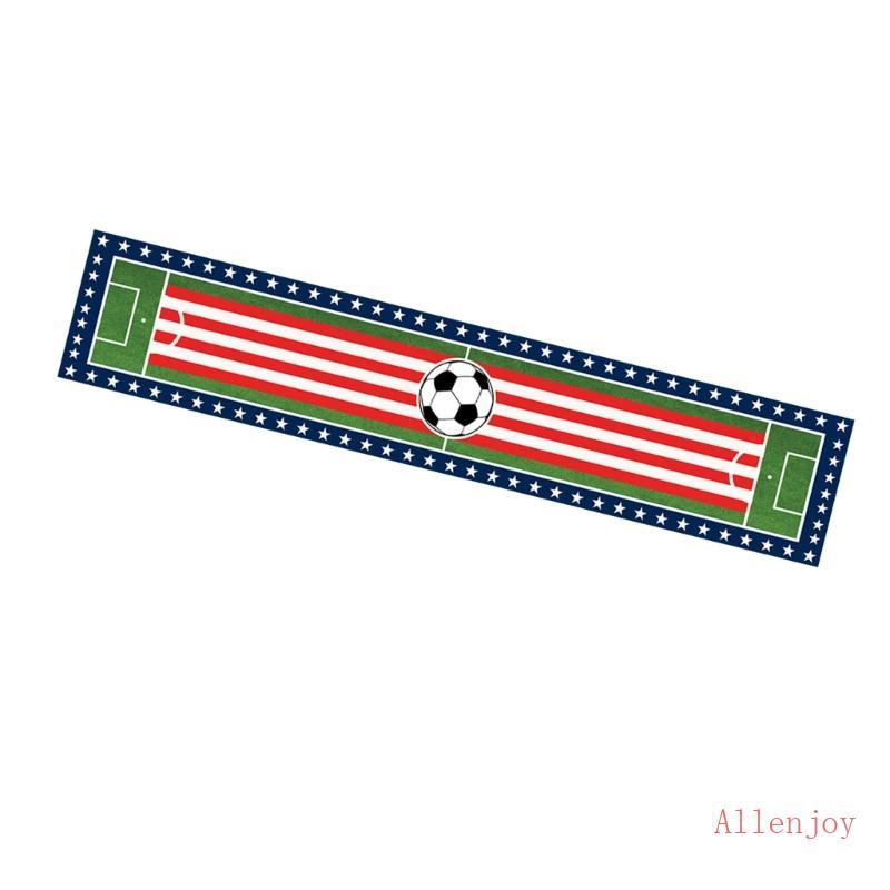 JOY Football Themed Table Runner Showing Athletic Field Design Great สําหรับกีฬารวบรวมและงานปาร์ตี้พ