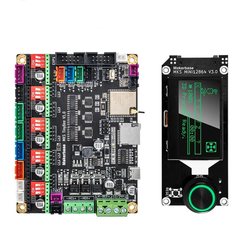 Makerbase TinyBee 3D เครื่องพิมพ์บอร์ด ESP32 MCU 3D ชิ้นส่วนเครื่องพิมพ์หน้าจอ TFT ฟังก์ชั่น wifi WE