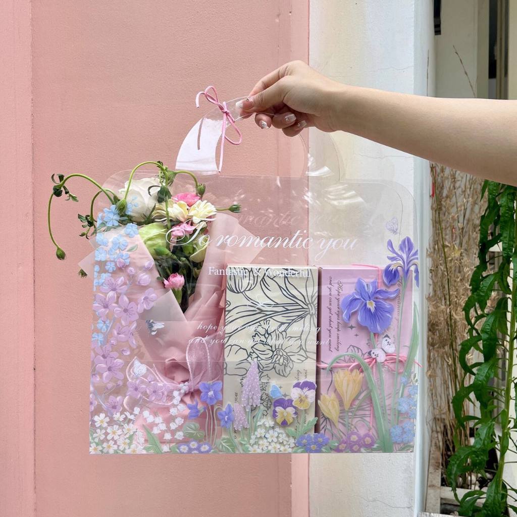 1 ชิ้น Mothers Day Edition Tote Bag / Mothers Day Clear Transparent Tote Box / Mothers Day Theme Cle