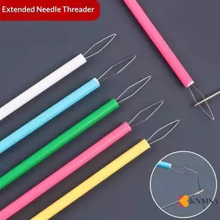 KNMSA] 10 ชิ้น Turtlenector Threading เข็มจักรเย็บผ้าเครื่องมือทรงกระบอกที่มีสีสันเข็ม Threader เย็บ Threader DIY อุปกรณ์เสริม สนค