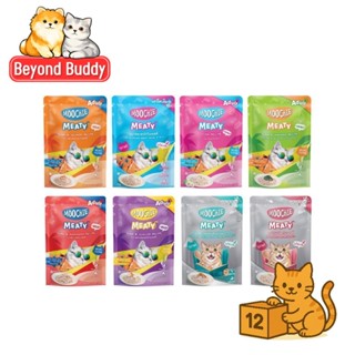 ( ยกโหล 12 ซอง ) Moochie Meaty มูชี่ อาหารเปียกแมวมูชี่ เนื้…