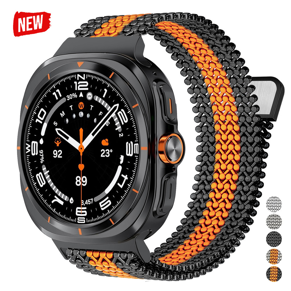 สายสแตนเลสหรูหราสําหรับ Samsung Galaxy Watch Ultra 47 มม.สร้อยข้อมือแบบห่วงโลหะแม่เหล็กสําหรับ Galaxy 2025 Ultra สายรัดข้อมือ