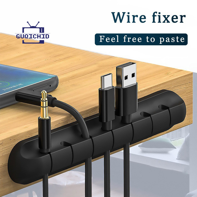 ที่เก็บสายไฟ 3/5/7 รู จัดระเบียบสายไฟ ซิลิโคนจัดระเบียบสาย USB ที่จัดเก็บสาย คลิปหนีบสายเคเบิล หนีบอเนกประสงค์