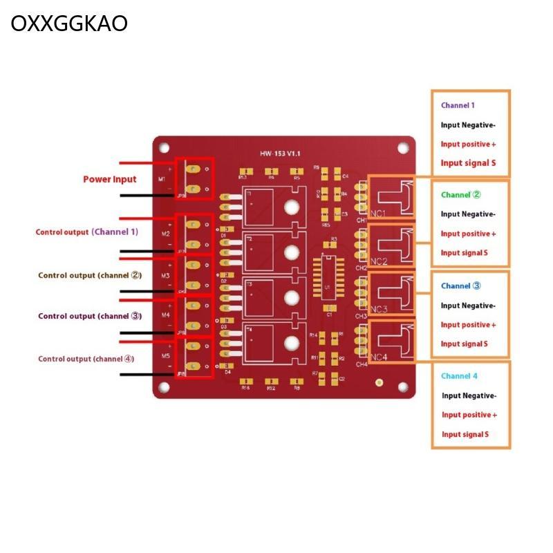 OXXGGKAO สี่ช่อง 4 ช่องเส้นทางทาง MOSFET ปุ่ม IRF540 MOSFET โมดูลสลับ