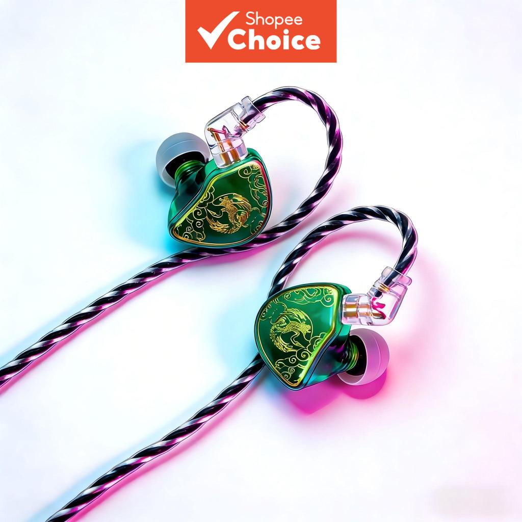 หูฟังอินเอียร์ TANGZU waner sg สีเขียว ไดนามิกไดร์เวอร์ PET ไดอะแฟรม แบบมอนิเตอร์ HiFi