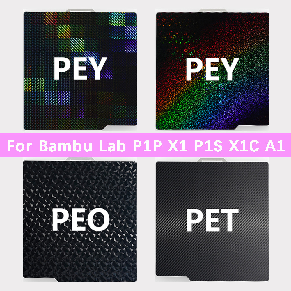 For Bambu Lab P2S Build Plate P1P Spring Steel Sheet Pei Sheet 257x257mm Build Plate For Bamboo P1S 