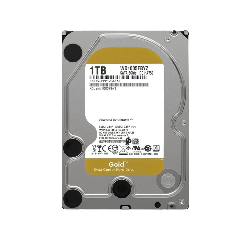 1TB HDD Gold Enterprise Class คอมพิวเตอร์ HDD 128 MB แคช 3.5 "ไดรฟ์ภายใน Bare หรือ OEM WD1005FBYZ
