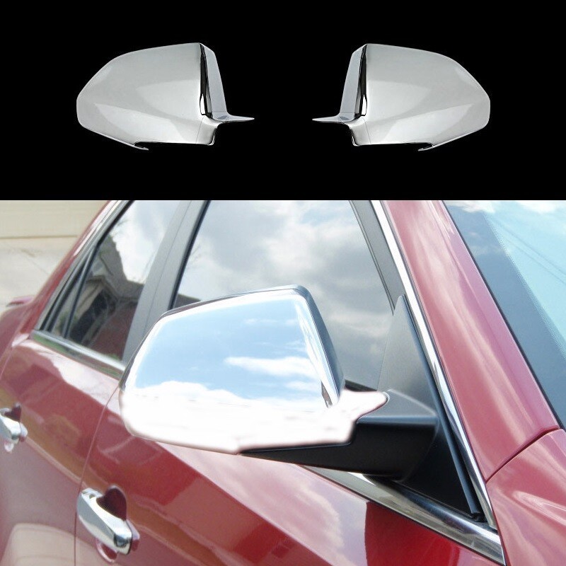 สําหรับ 2008 2009 2010 2011 2012 2013 Cadillac CTS CTS-V Chrome Mirror Cover Overlay