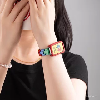 น่ารักซิลิโคนนุ่ม + Rainbow Blocking สําหรับ Huawei นาฬิกา 11 Band 11 Pro SmartWatch สําหรับ Huawei Band 10 9 8 NFC สร้อยข้อมืออุปกรณ์เสริม