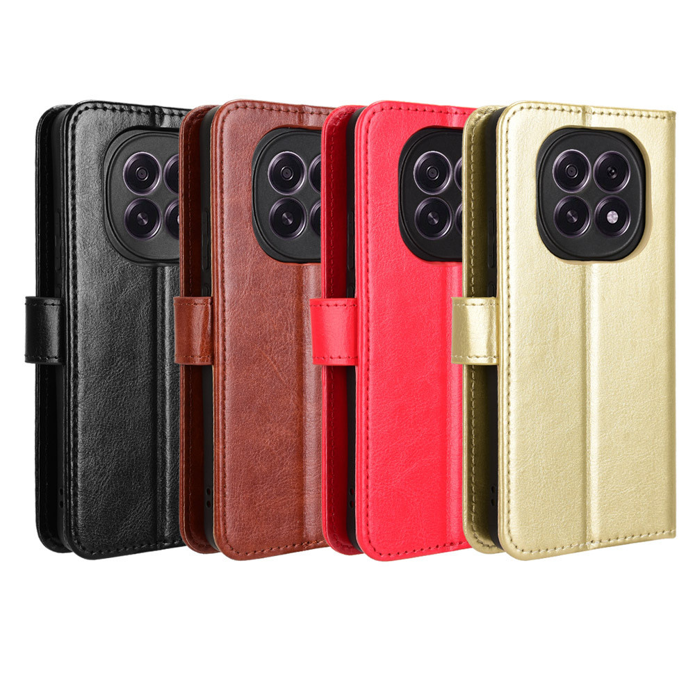 เหมาะสําหรับ OPPO F29 เคสโทรศัพท์ F29 Pro 5G ซองหนังโทรศัพท์ Flip Card Lanyard Crazy Horse รูปแบบป้อ