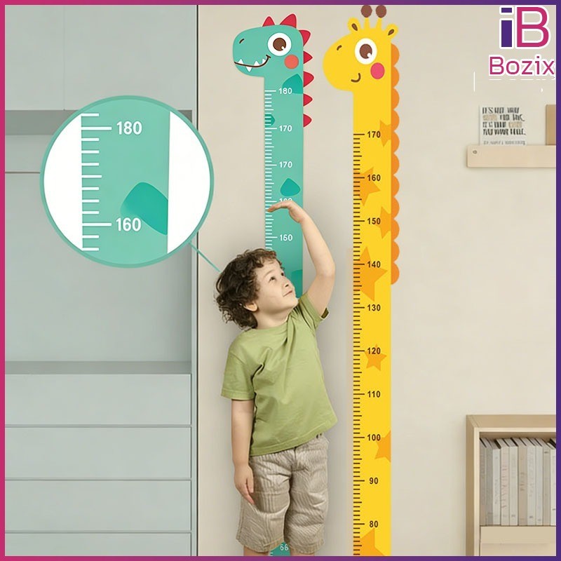 Bozix สติ๊กเกอร์วัดส่วนสูง PVC.กันน้ำ สติ๊กเกอร์ติดผนัง Wall Sticker ที่วัดส่วนสูงเด็ก 180 Cm.
