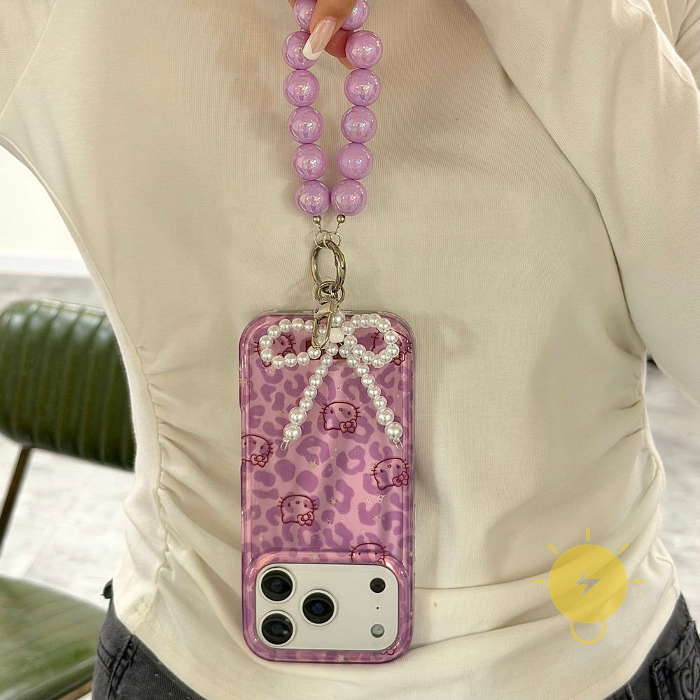 For เคสไอโฟน TPU Leopard Print Keychain Chain Purple Leopard Kitty เคส Phone Case For iPhone 17 Pro Max 16 15 14 13 Cover  Aesthetic Korean Cute ราคา ถูกที่สุด ดีลบีเคเค แกลเลอรีภาพที่ 9