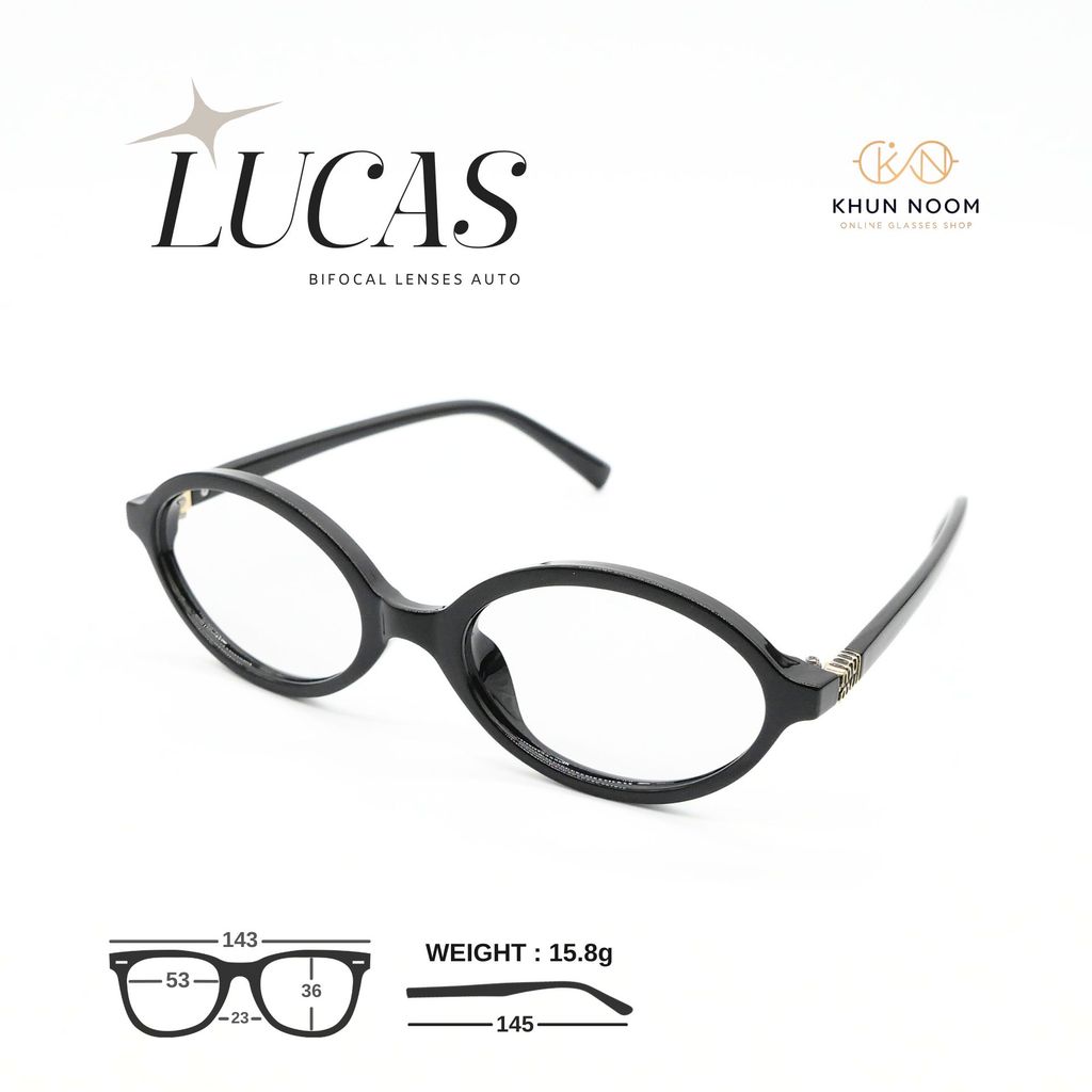 แว่นตาสายตายาวเลนส์ 2ชั้นออโต้ รุ่น  LORAN ''โลแรน'' TR17208 มีมองไกลมองใกล้ อ่านหนังสือ ใส่เดิน ออกแดดเปลี่ยนสีเป็นเทา