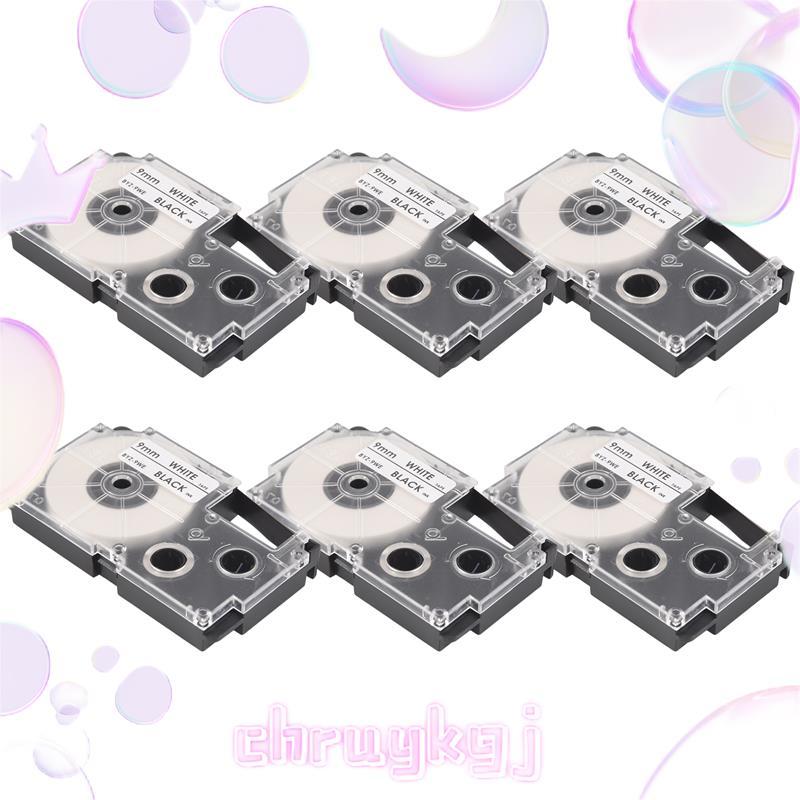 6 ชิ้น 9 มม.ริบบิ้นสําหรับ -120 -E300 -60 -100 KL750B KL820 KL750 KL7200 ป้ายเครื่องพิมพ์เทปกระดาษคว