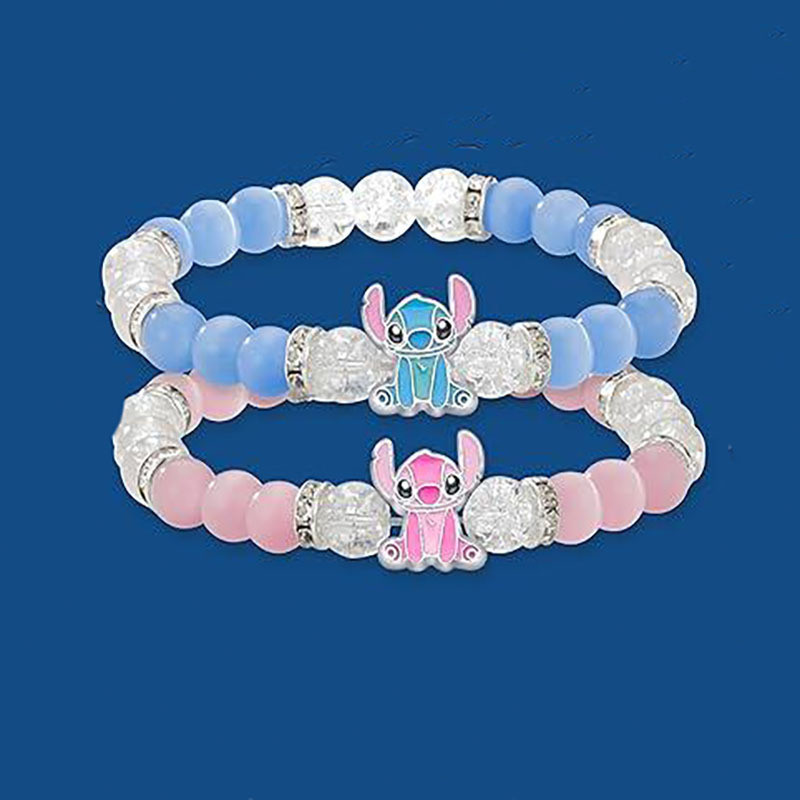 ส่วนลดเต็ม AliExpress Cross-border Blue Pink Crystal Beaded Stitch สร้อยข้อมือมิตรภาพ AliExpress Cro