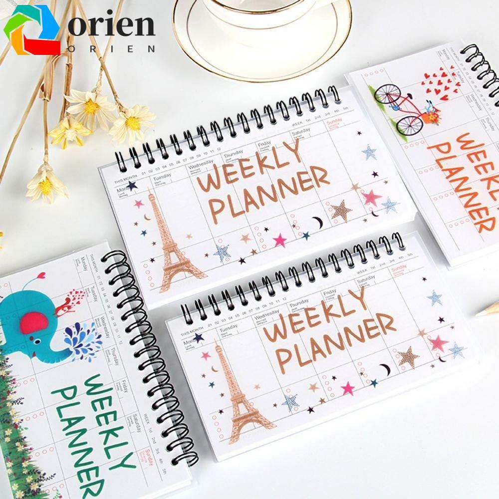 ORIEN กําหนดการวางแผนรายสัปดาห์นักเรียนพลิกโน๊ตบุ๊คโน๊ตบุ๊คแบบพกพาคอยล์โน๊ตบุ๊ค