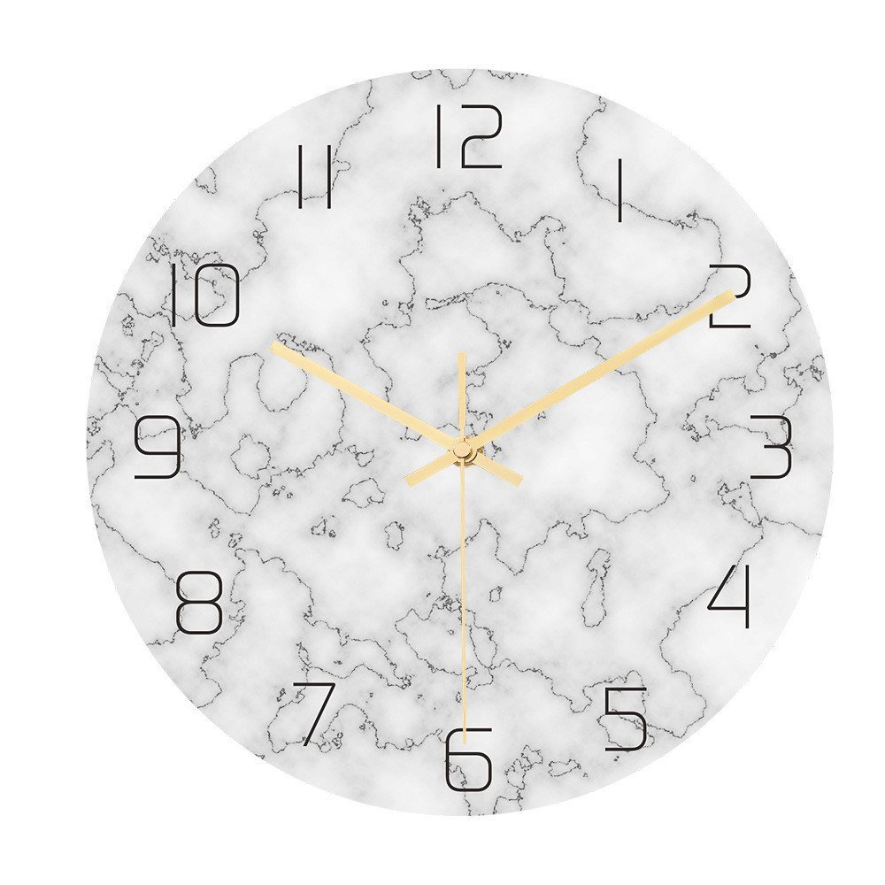 Simple Marble ห้องนั่งเล่นนาฬิกาแขวนตกแต่งสร้างสรรค์การพิมพ์ UV นาฬิกาวัสดุอะคริลิค CLOCK014 CG28