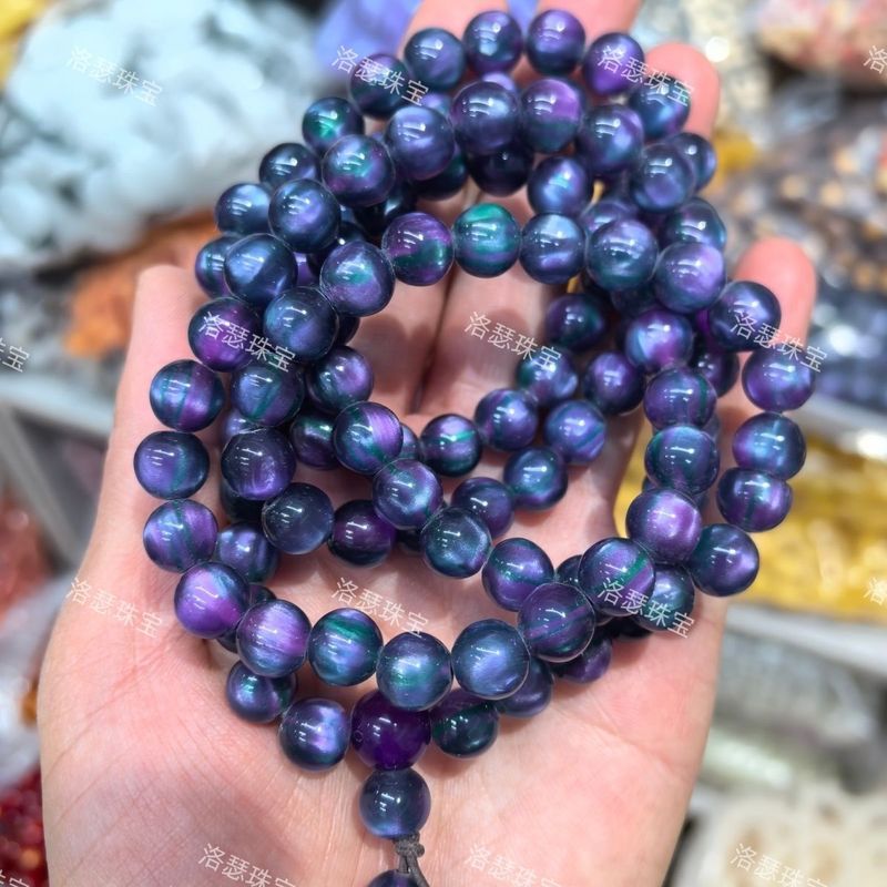 海松海柳108颗紫灵芝佛珠多圈手串车档珠特惠血松王松手持12.19Haisong Haililiu 108 Purple Ganoderma Lucidum Beads, Multi-circle B