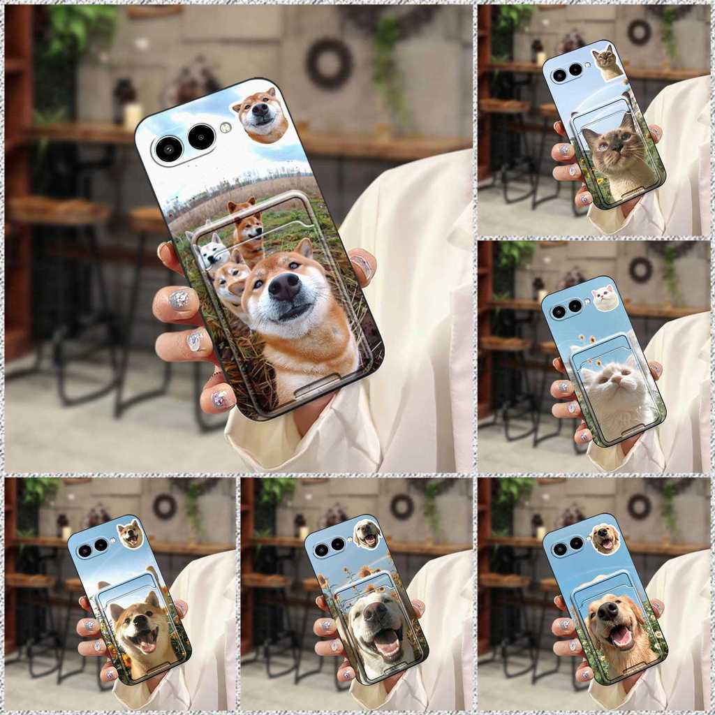 ช่องเสียบการ์ดใส่การ์ด TCL T-Mobile Revvl8/T Phone3 เคสโทรศัพท์เนื้อป้องกันฝุ่นเยาวชนคู่แมวสุนัขภาพผ