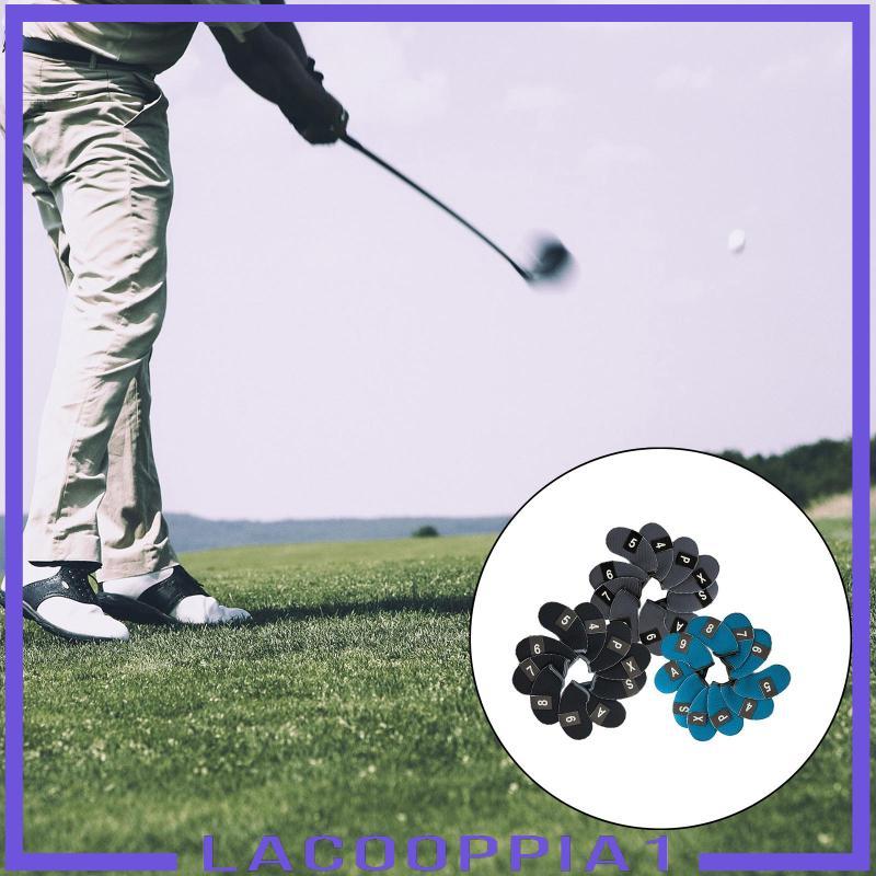 [Lacooppia1] ชุดผ้าคลุมกอล์ฟ Neoprene 10 ชิ้น (3 4 5 6 7 8 9 PW AW SW) หมายเลขปักกันน้ํา Fit ทุกยี่ห