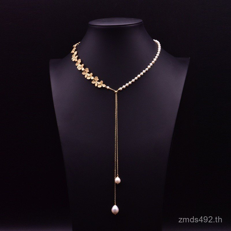 จี้เพarlน้ำจืด สไตล์INSและชาติพันธุ์ สร้อยคอมากกว่าแค่แฟชัน เพื่อผู้หญิงในอากาศเย็น