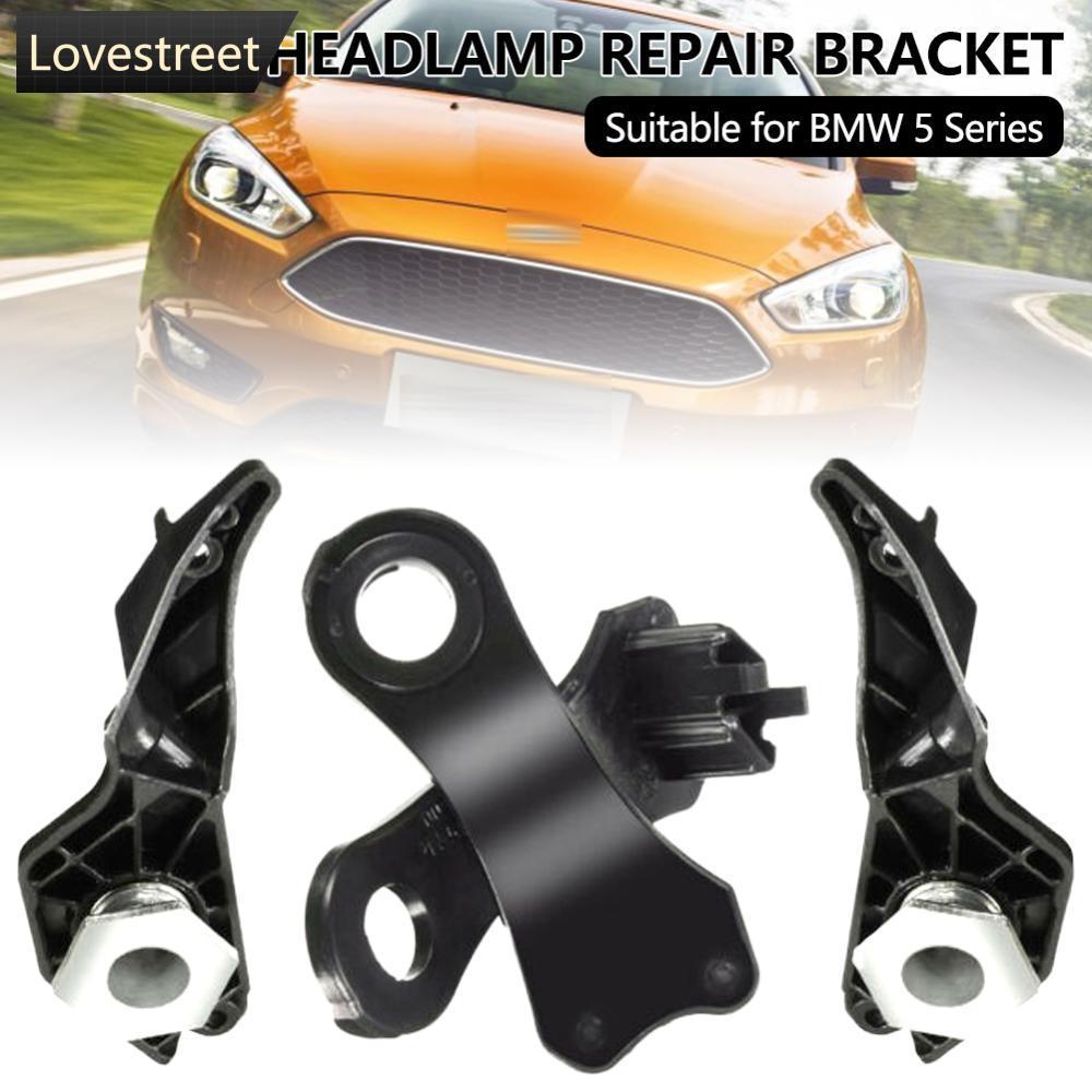 LOVIE 4 ชิ้นไฟหน้าชุดซ่อมคลิปขวาซ้ายไฟหน้ารถซ่อมวงเล็บสําหรับ BMW E60 E61 525i 530i 540i 545i 550i O