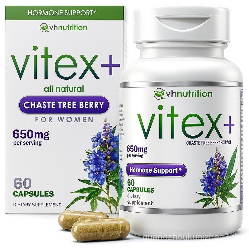VH Nutrition VITEX Chasteberry Supplement for Women | 650mg Hormone Support* Healthcare | Natural He