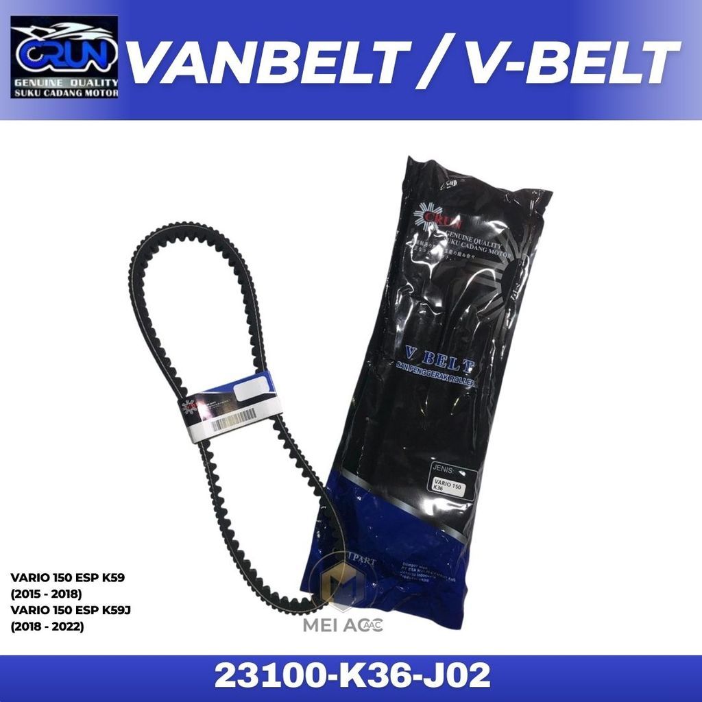 23100-K36-J01 CRUN Vanbelt V-Belt Fanbelt ไดรฟ์เข็มขัด Honda Vario 150 ESP K59 K59J 23100K36J02