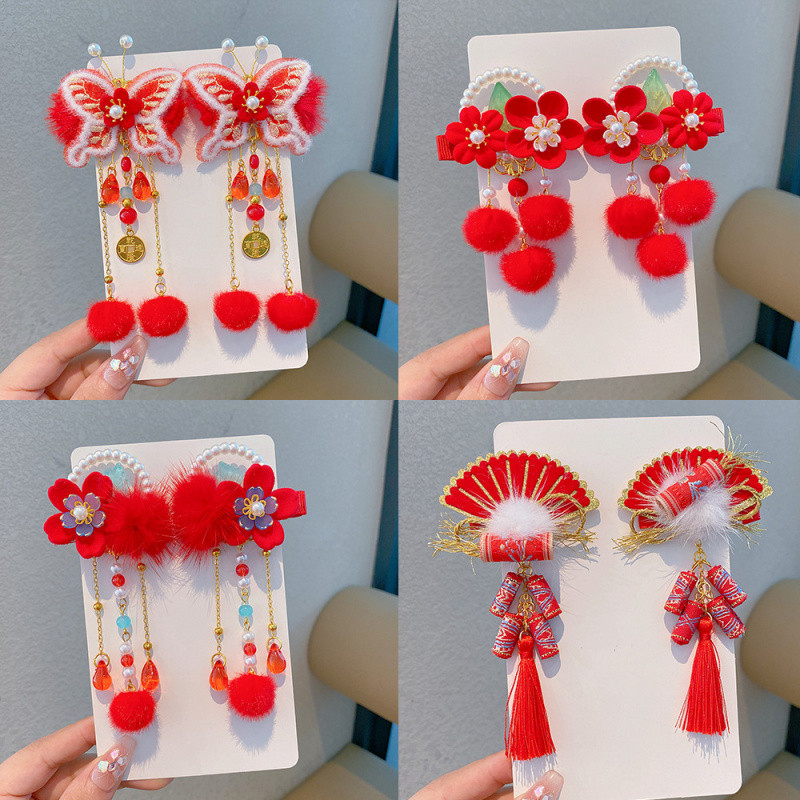 เครื่องประดับผมสำหรับเด็กสไตล์จีน ฮันฟู กิ๊บติดผม พร้อมให้ลุคปีใหม่ของสาวน้อยโดดเด่นขึ้น - รูปที่ 2