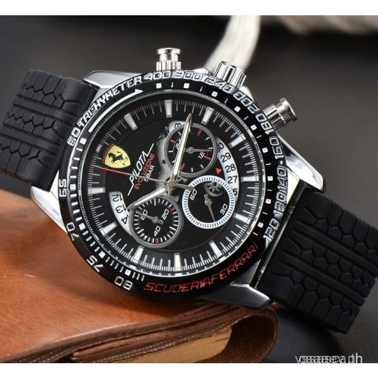 Ferrari Multi-Function Three-Eye Chronograph Quartz Watch Mens Business Casual 7A9E 8FKA