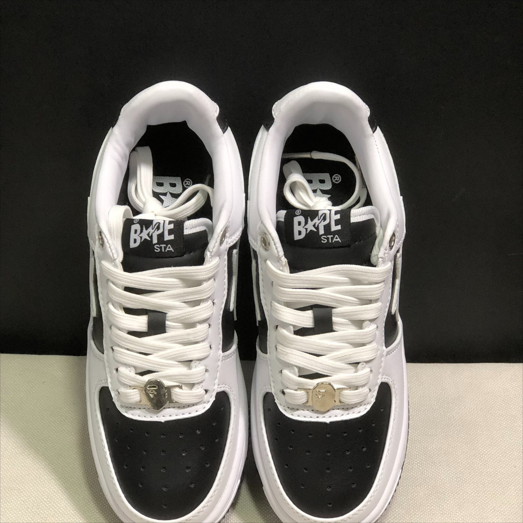 PUJX ผ้าฝ้าย 100% Bape Sta สบายแบบสวมรองเท้าบอร์ดลําลองตัดต่ําสําหรับผู้ชายและผู้หญิง ZU4C