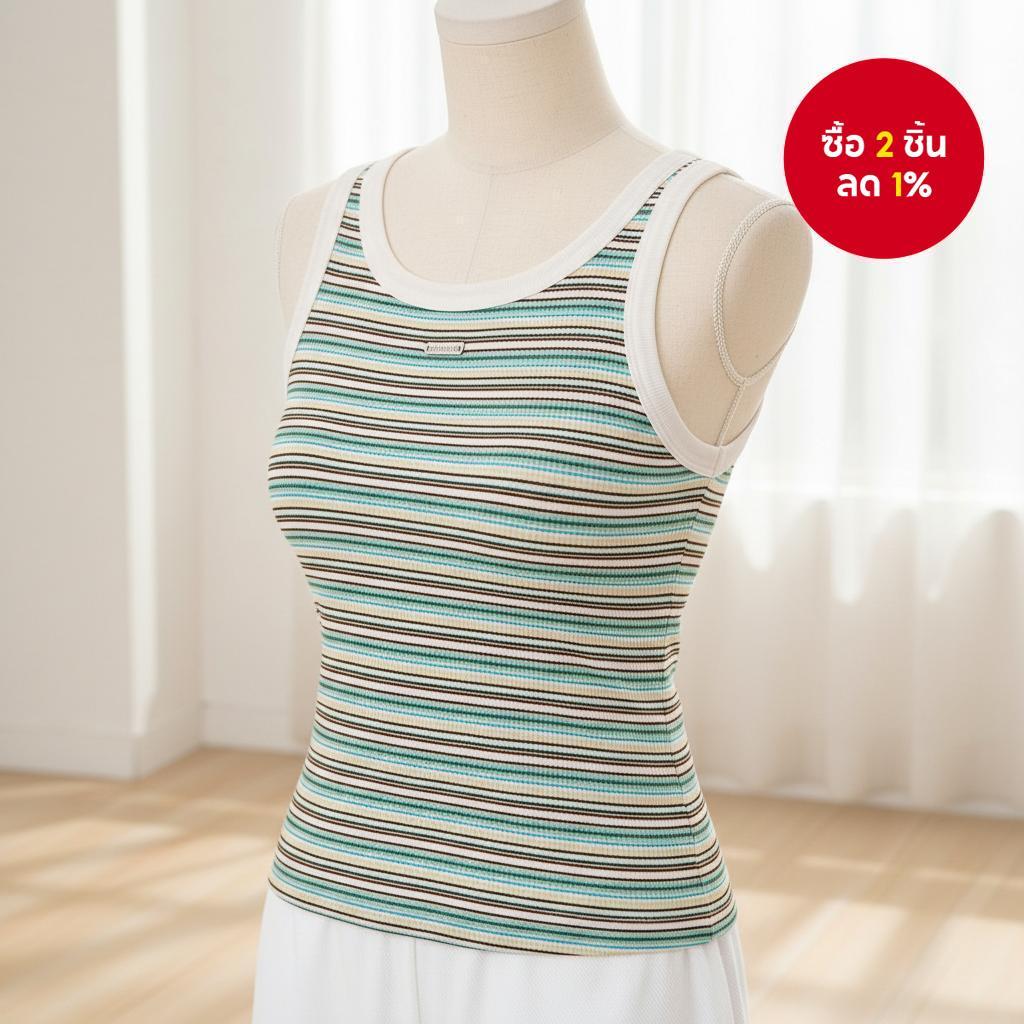 เสื้อกั๊กผู้หญิง Fieder/Feile รุ่น Starline ลายทาง สําหรับใส่เล่นโยคะและใส่ประจําวัน