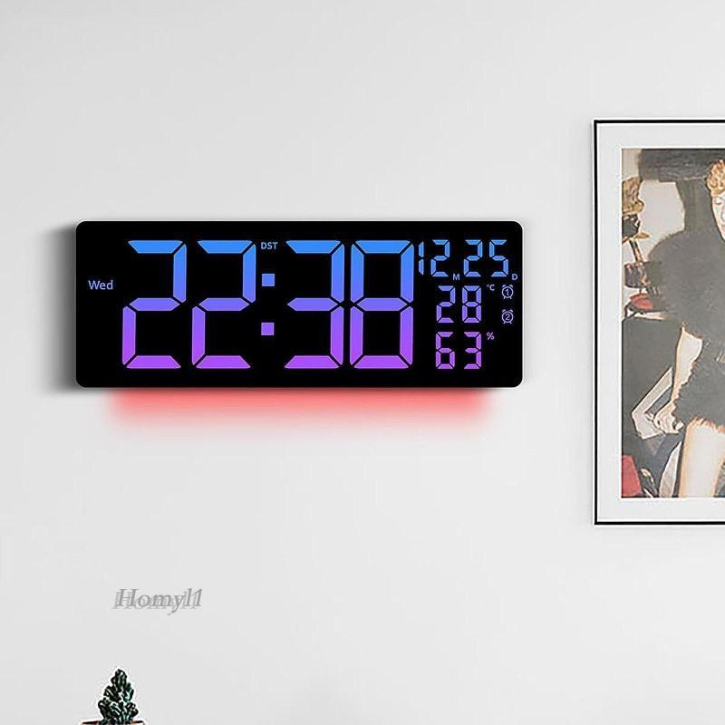 [Homyl1] LED Digital Wall Clock F/C Switchable 10 ระดับปรับแสงเดือนวันที่สัปดาห์สําหรับหอพักห้องนั่ง