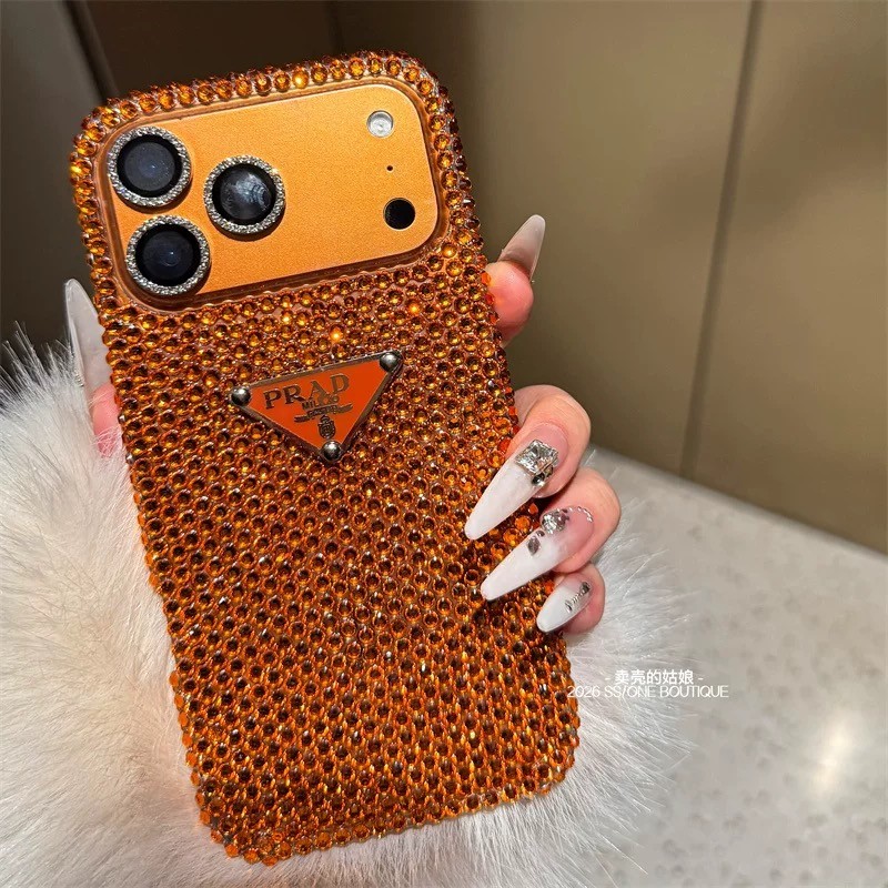 สําหรับ iPhone17 16 plus 16 Pro 16 Pro Max 15 14 13 12 11 Pro Max Stylish Luxury Full Diamond เคสโทรศัพท์
