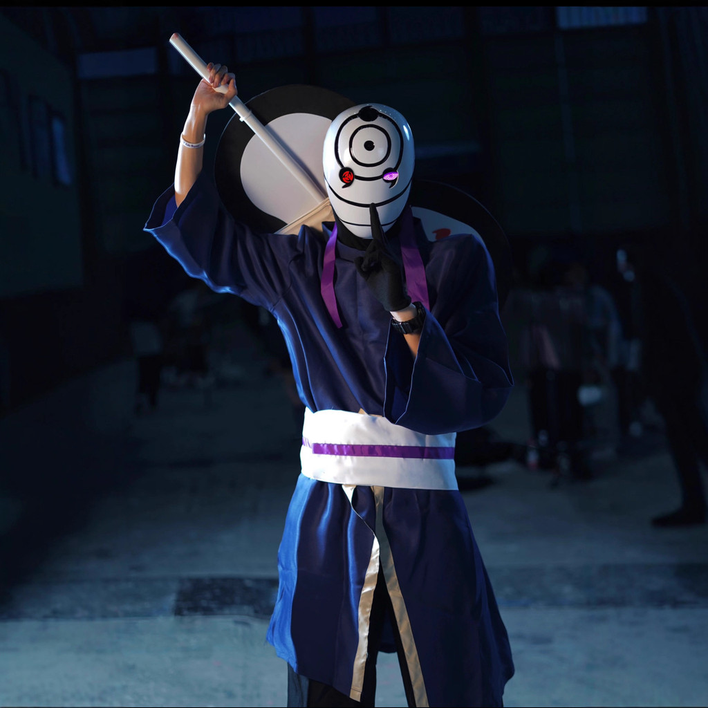 เครื่องแต่งกาย Cosplay Ninja Uchiha สไตล์_shadow_ninja_พร้อมหน้ากากสีขาว