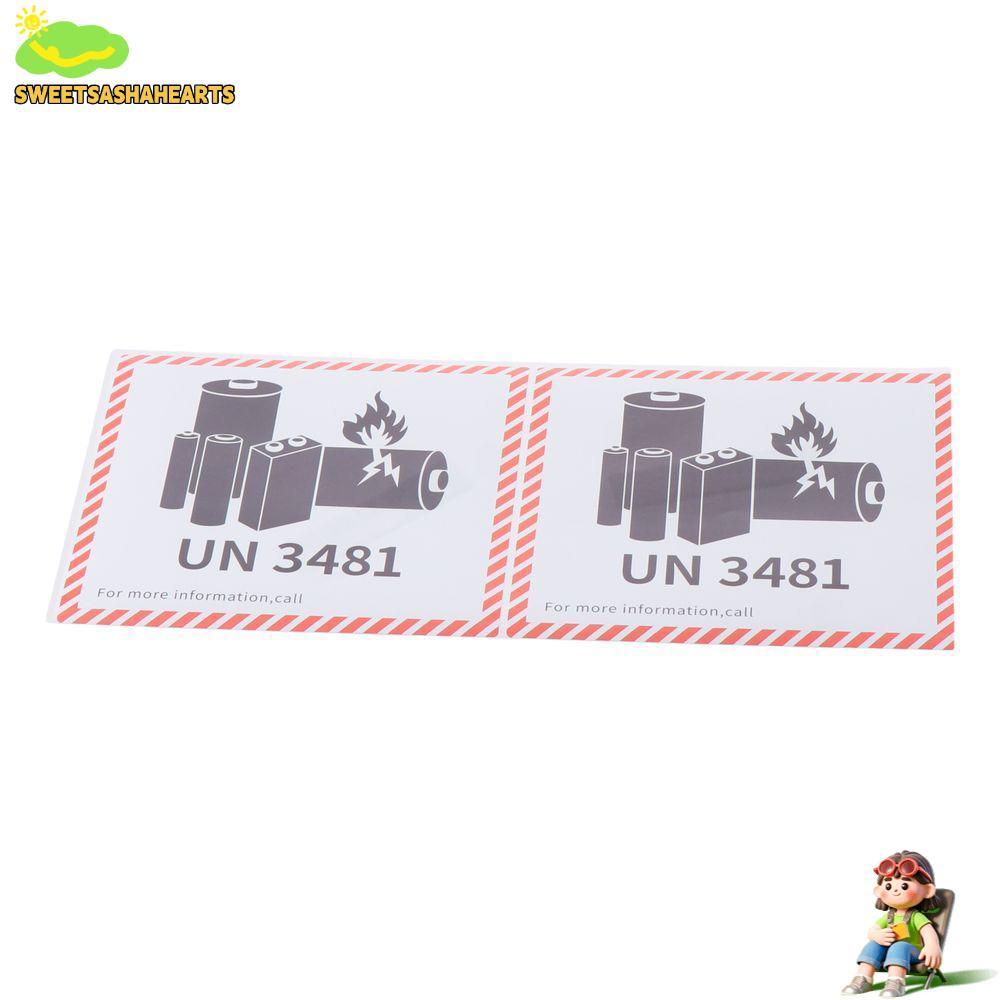 SWEE ป้ายแบตเตอรี่ลิเธียมขนส่ง, แผ่นทองแดงสีแดงกาวแบตเตอรี่ป้ายไฟ, UN3481 ลิเธียม 4.7 "x 4.3" สํานัก