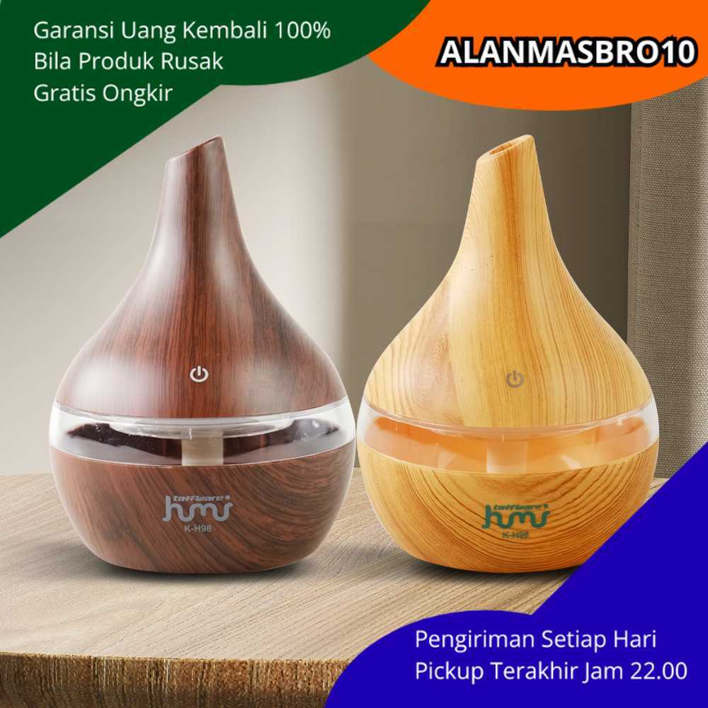 Mini Ultrasonic Wood Grain Humidifier 300ml อัตโนมัติเงียบ RGB Light สําหรับ Sleep Well Air Healthy 