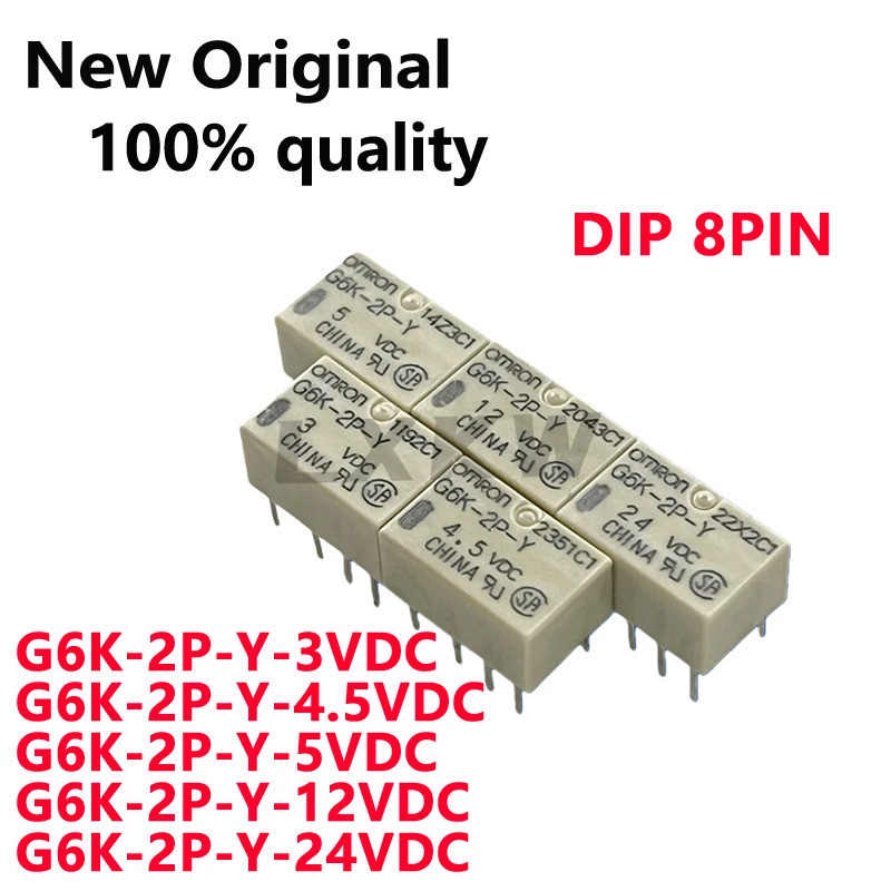 5PCS G6K-2P-Y-3VDC 3V G6K-2P-Y-4.5VDC 4.5V G6K-2P-Y-5VDC 5V G6K-2P-Y-12VDC 12V G6K-2P-Y-24VDC ในสต็อ