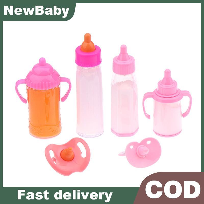 NEWBABY 1 ชุด Baby Care ตุ๊กตาขวดนมชุดรถเข็นเด็กนมและขวดน้ําผลไม้ Pacifier Prop สําหรับตุ๊กตาเด็ก TH