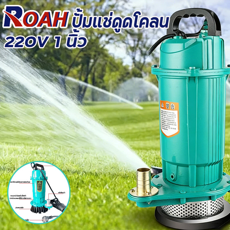 220v 1 นิ้ว ปั๊มจุ่ม มแช่ไฟฟ้า ปั้มแช่ดูดโคลน 450w สายไฟ 7 m มอเตอร์ทองแดงแท้ ประสิทธิภาพที่มั่นคง ไหลขนาดใหญ่