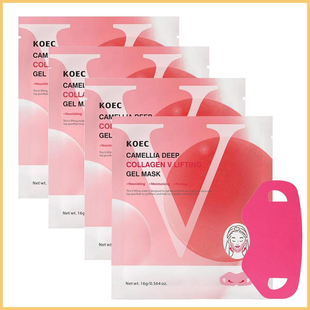 Double Chin Face Masque 4 ชิ้น Instant Lift กระชับ Hydrating คอกระชับ Jawline Face Cover เพื่อความงา