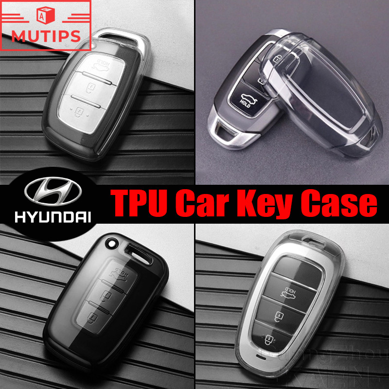Hyundai Soft TPU Car Key Case พวงกุญแจ กุญแจ โปร่งใส เปลือกป้องกัน สำหรับ Ioniq 5 6 Staria Creta Sta