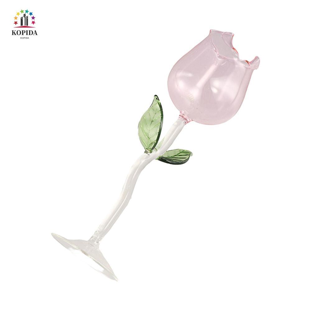 WILLIS Rose Wine Goblet,ขอบถ้วยม้วนโปร่งใสRose Wine Glass,ตกแต่งโต๊ะ 150/280ml Glasswareแว่นตาถ้วยบา