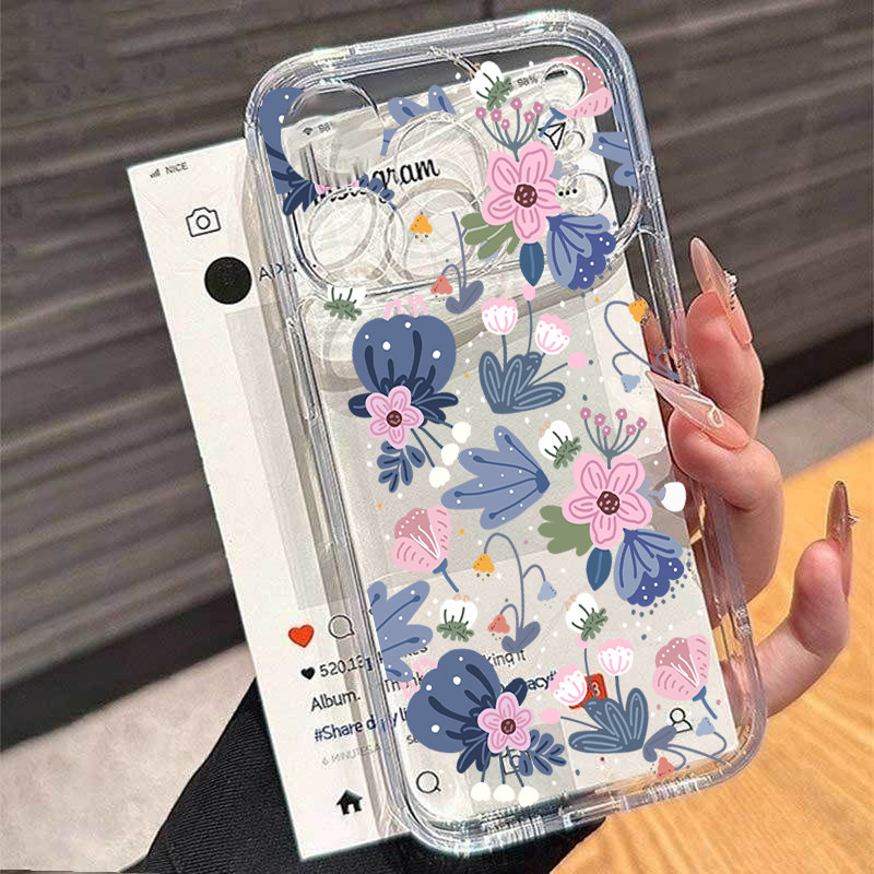 สําหรับ OPPO A6 A5 PRO Reno 14 13 12 11 10 Pro 14f 13f 12F A5X A35 เคสโทรศัพท์ซิลิโคน Daisy ดอกไม้ขน