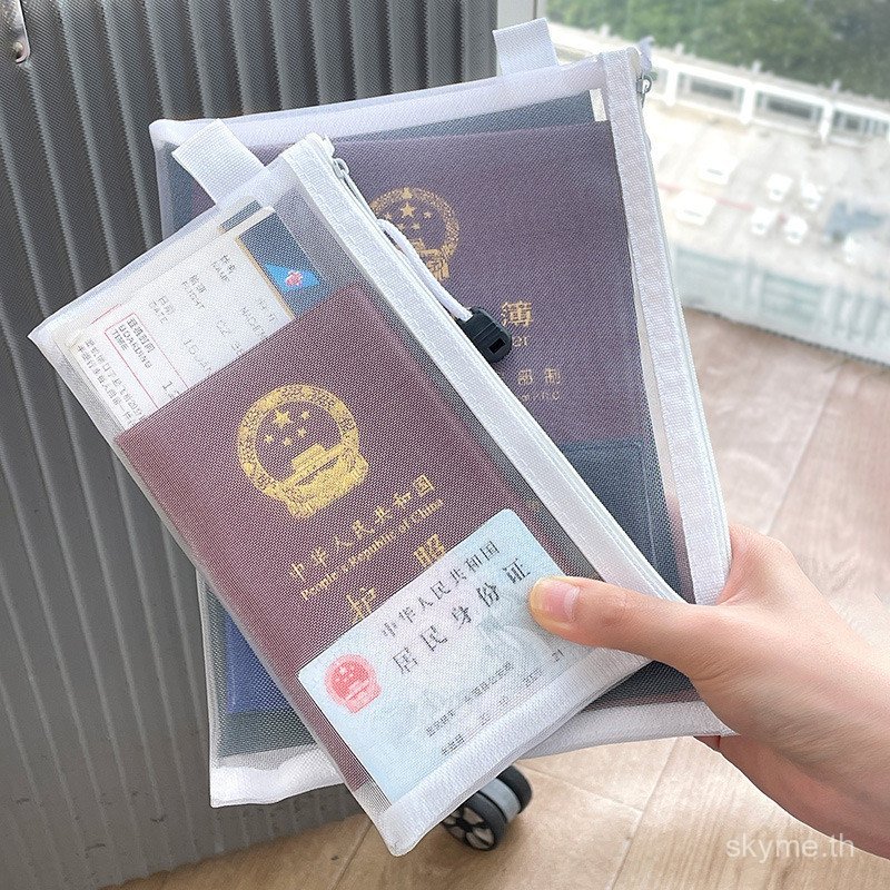 กระเป๋าเก็บหนังสือเดินทาง Overseas Travel โปร่งใสแบบพกพา ID Boarding Pass ผู้ถือบัตรป้องกันกรณีเอกสา