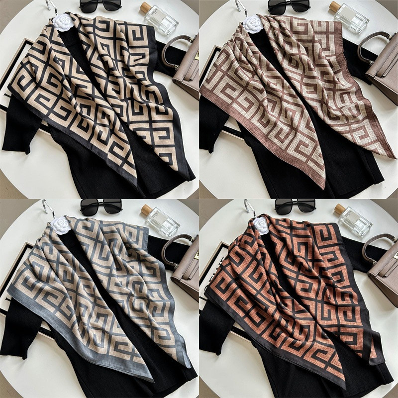 35.4 นิ้ว Wave Point อิสลามซาตินมาเลเซีย Hijab 90 90 ซม.จําลองผ้าไหมพิมพ์ Square Headscarf ผ้าพันคอ 