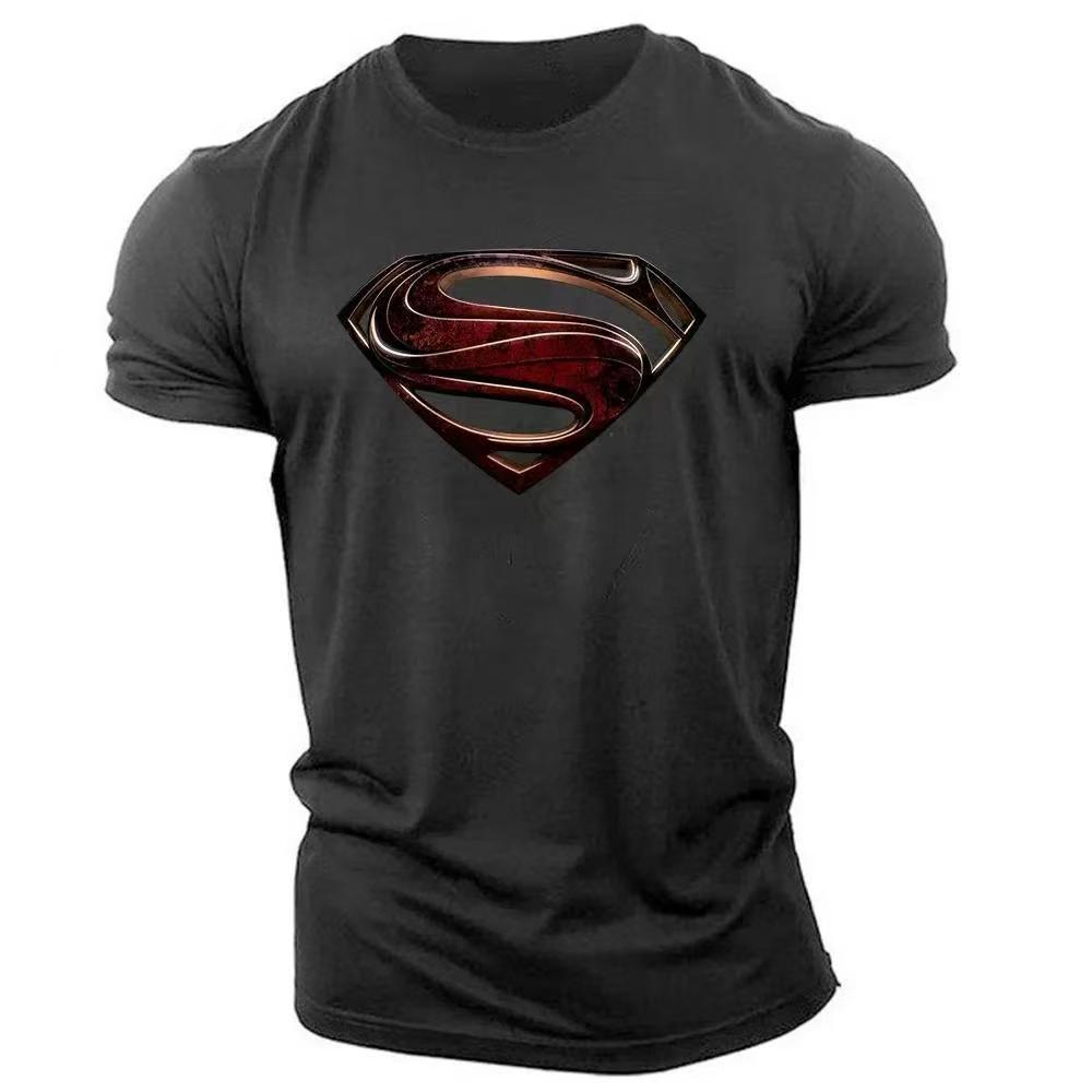 2025 สไตล์ใหม่ Superman Icon เสื้อผ้าผู้ชาย 3D การพิมพ์ผู้ชายเสื้อยืดออกกําลังกายลําลองหล่อ CDBO