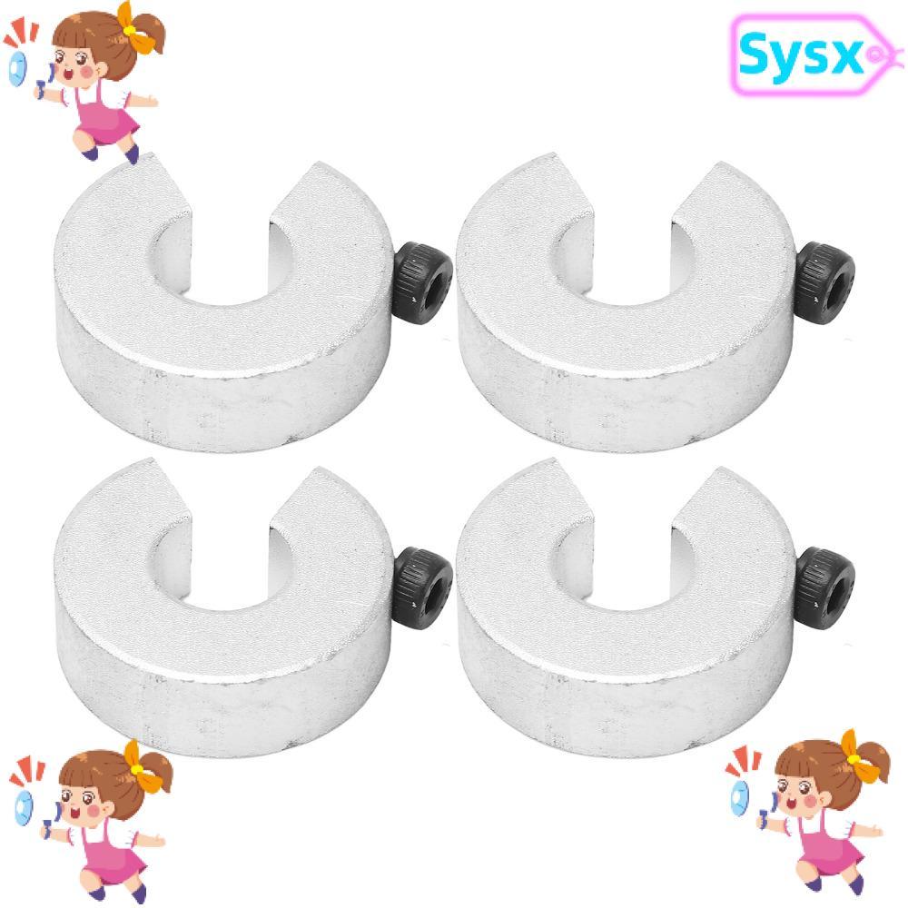ปลอกคอหยุดรางเชิงเส้น SYSX 4 ชิ้น, ปลอกคอล็อคเพลา SBR12 SBR16 ความแม่นยํา|Grub Screw Clamp-On Design